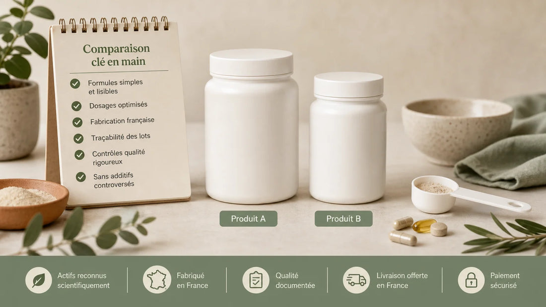 Comparaison de compléments alimentaires génériques