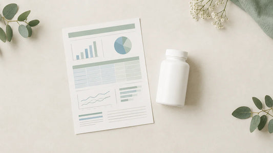 Document d’analyse générique associé à un flacon neutre de complément alimentaire
