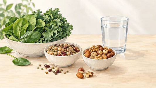 Aliments variés apportant des minéraux dans une composition simple