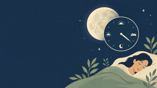 Illustration d’une lune et d’un cadran évoquant le rythme du sommeil