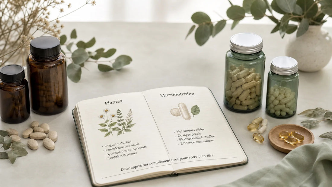 Comparaison visuelle entre phytothérapie et micronutrition