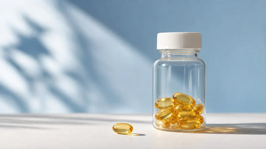 Capsules d’huile de poisson dans un flacon neutre