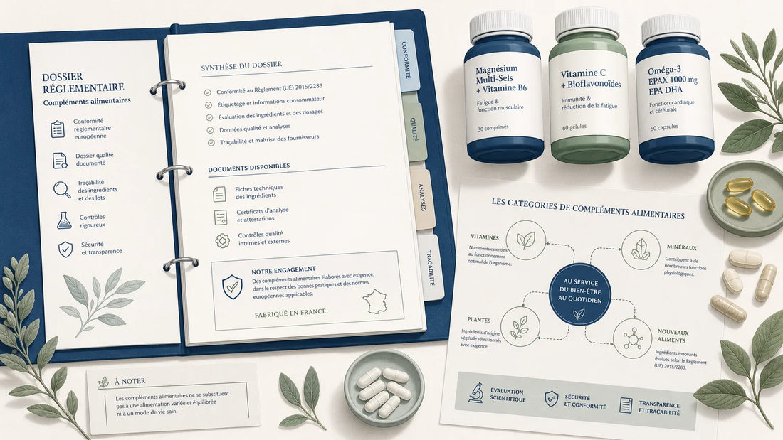 Dossier réglementaire et catégories d’ingrédients des compléments alimentaires