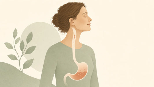 Illustration pédagogique de l’acidité d’estomac et du reflux vers l’œsophage