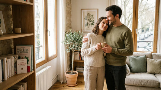 Couple européen serein préparant son projet bébé