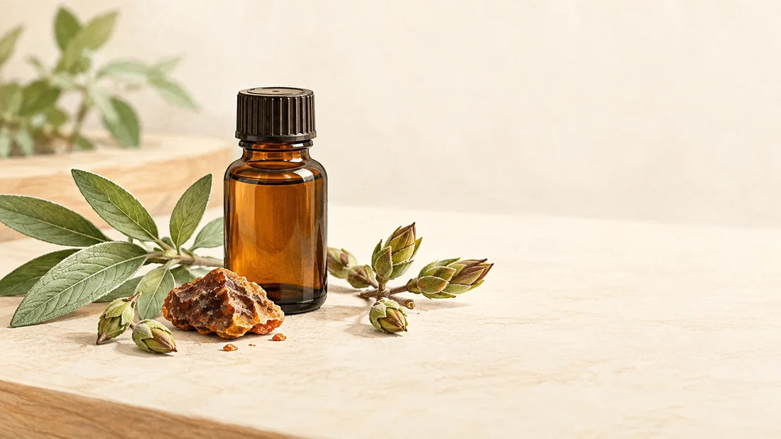 Propolis brute et flacon générique en verre ambré