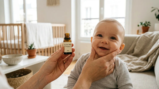 Une mère européenne prépare un complément probiotique pour son bébé