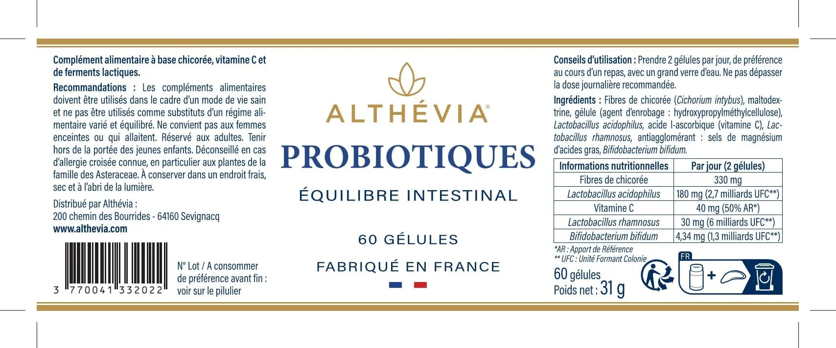Probiotiques Althévia